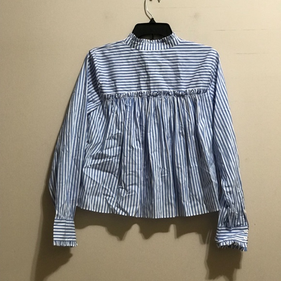 Veronica Beard Whitman Striped Button-Front Shirt Size 7 Paper Tag De-Label - Picture 5 of 8